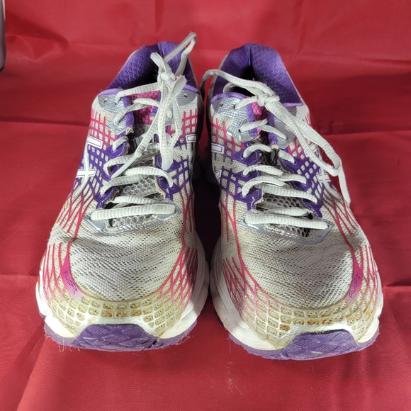 Asics Gel Nimbus Womens Running Shoes Size 9 Gray Pink Athletic Sneakers T557N - Picture 2 of 9